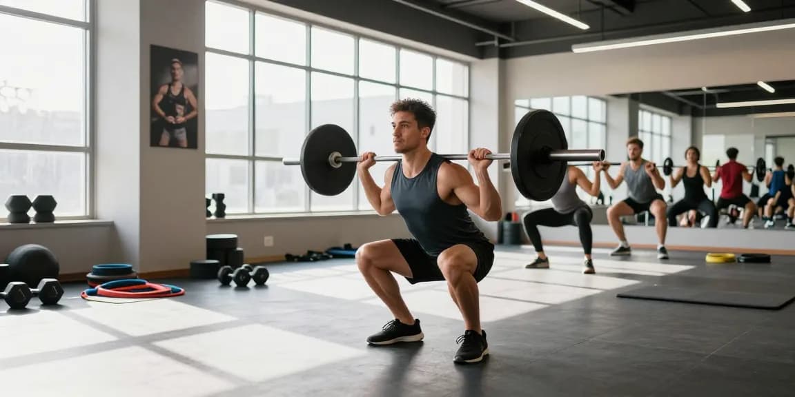 Im Steroidshop leistungsstarker Bodybuilder in einem modernen Fitnessstudio beim Training.