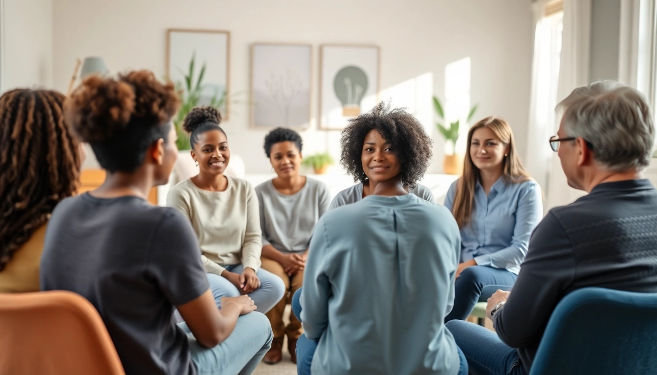 Mental health awareness group session fostering open dialogue and support among diverse individuals.