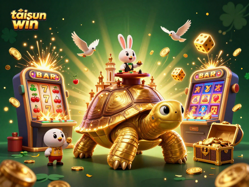 Experience the excitement of tải sun win as the golden tortoise hosts a vibrant casino scene filled with winnings.