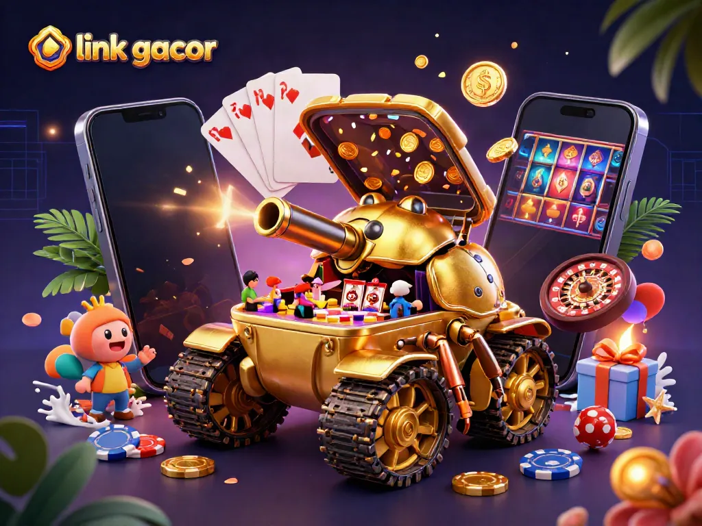 Experience the excitement of online casinos with link gacor showcasing a vibrant mini casino scene.